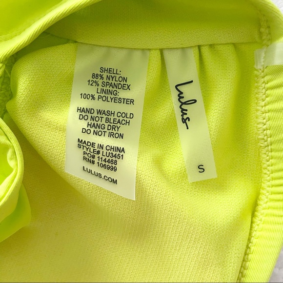 NWOT Lulus Float Along Lime Green Side-Loop Bikini Top & Bottoms Set Small - Picture 12 of 16